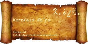 Kornfeld Örs névjegykártya