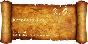 Kornfeld Örs névjegykártya