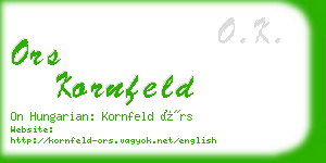ors kornfeld business card